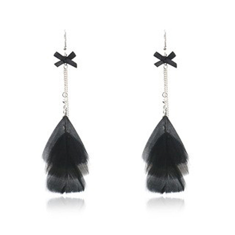 Wholesale Vintage Long Feather Tassel Earrings Bohemian Long Leaf Earrings